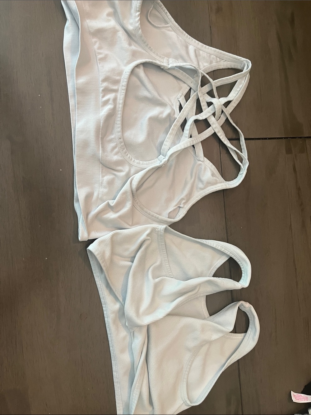 Light Blue Strappy Bralette and Bikini Set